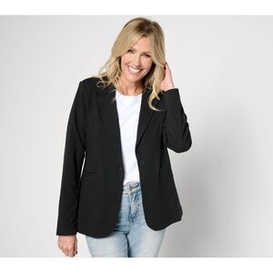Women Control Women's Jacket Sz S Knit Long Sleeve Blazer Black A661702
